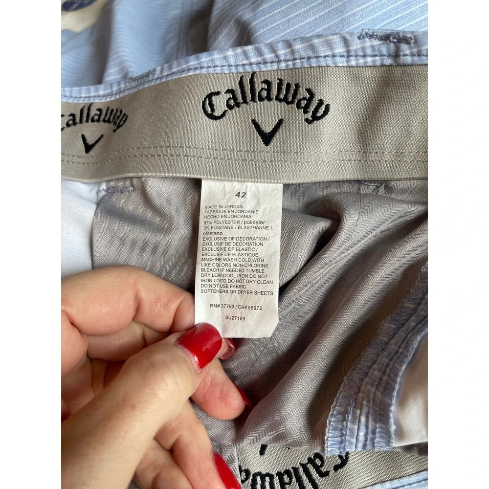 Callaway Men's Golf Shorts Size‎ 42 Blue Striped Lightweight Outdoor